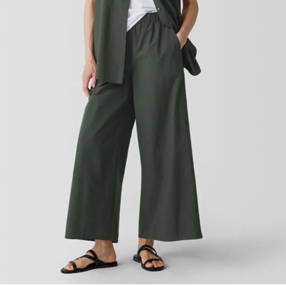 Eileen Fisher Wide Ankle Pant -Wheat Color
Inseam is 24”